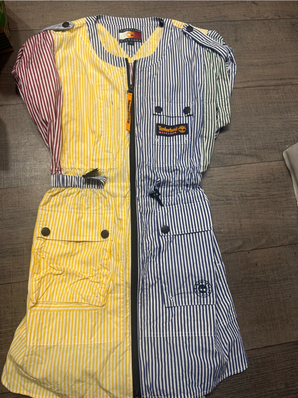 Timberland Striped Multi-Color Kids Dress — Yellow, Blue, Red, Green